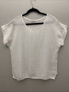 100% Linen Made in Italy Tunic Top Boho Lagenlook Bella Umbra M